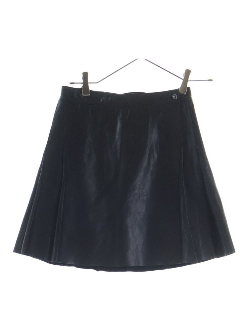 Chrome Hearts Cross Patch Ball Leather Skirt Black